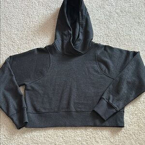 Lululemon Athletica Black/Gray Cropped Boxy Hoodie